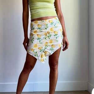 Floral Embroidered Mini Skirt
